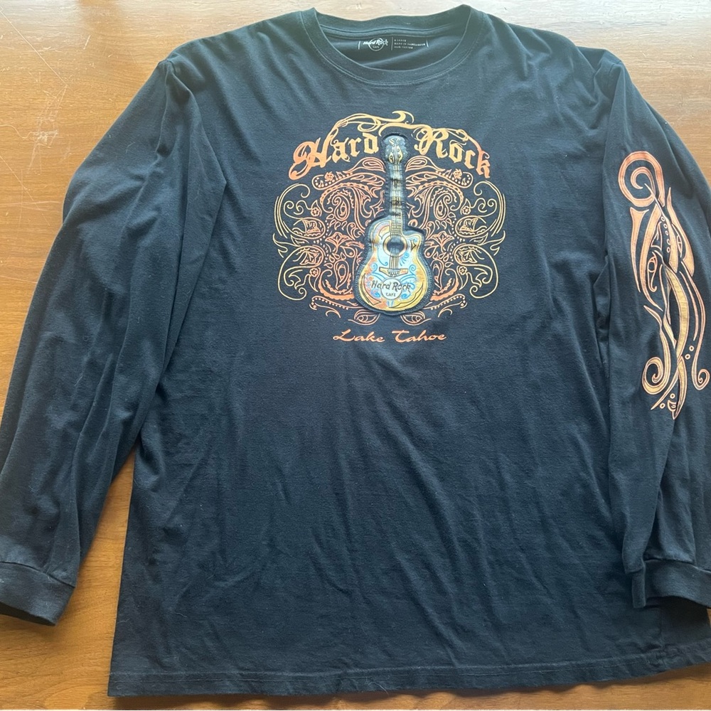 Lake Tahoe Hard Rock Cafe Black Long Sleeve Shirt XL vintage